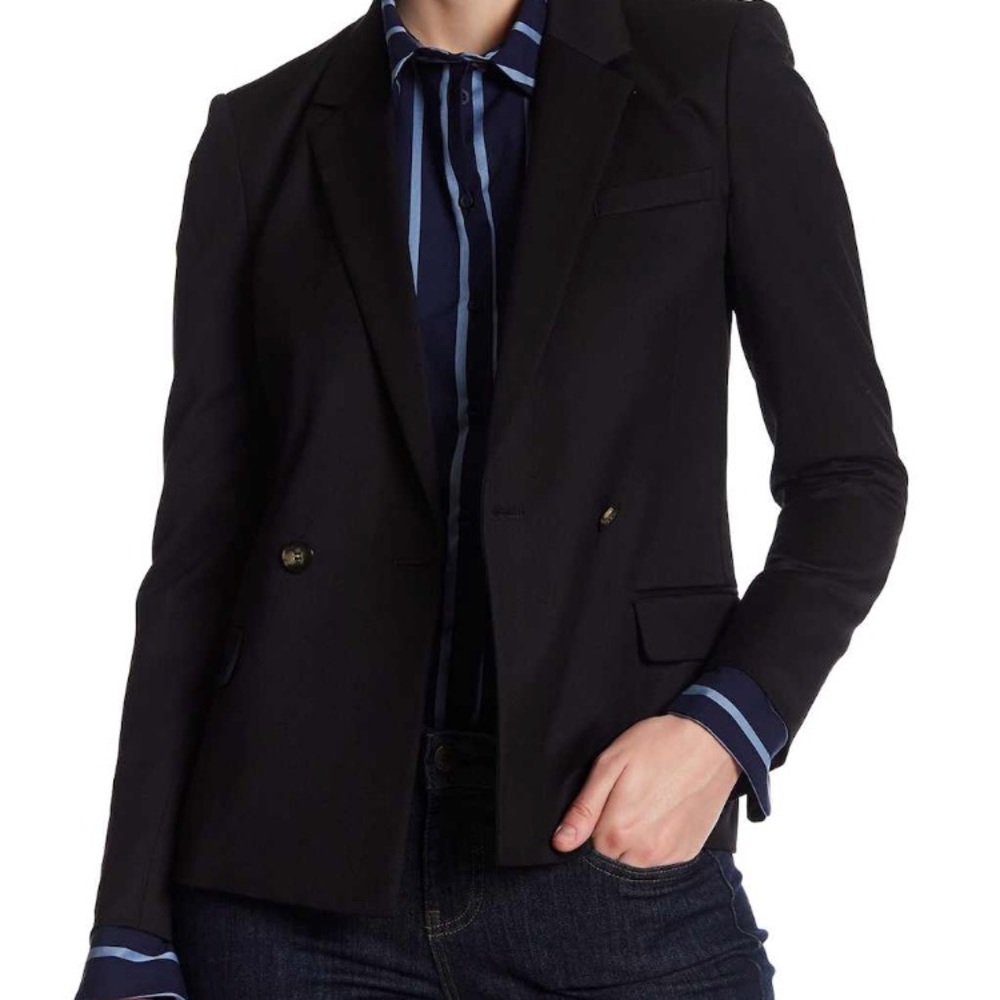 Notch collar double breasted blazer